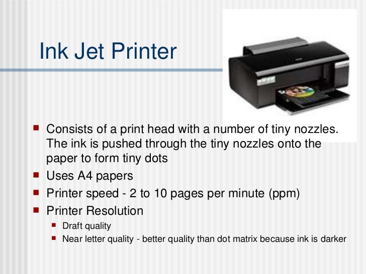 difference between inkjet and dot matrix printer