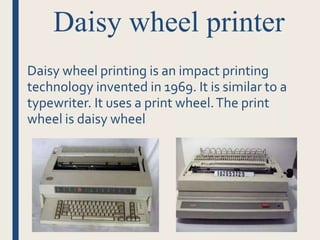 printer and its types impact printers and non impact printers