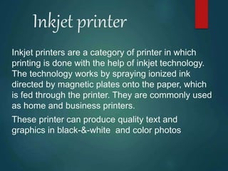 printer and its types impact printers and non impact printers