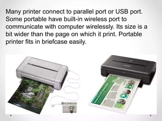 printer and its types impact printers and non impact printers