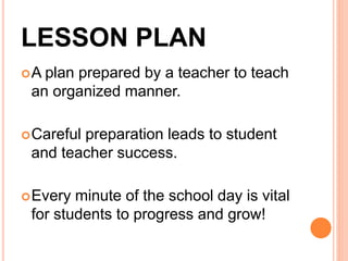 Meaning and Purposes of Lesson Planning | PPT