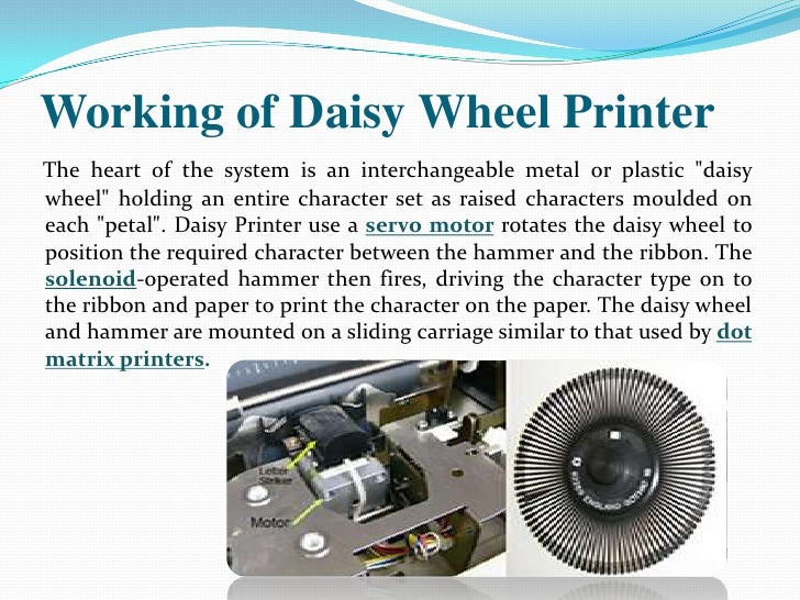 example of daisy wheel printer