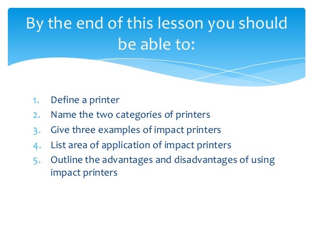 two examples of non impact printers