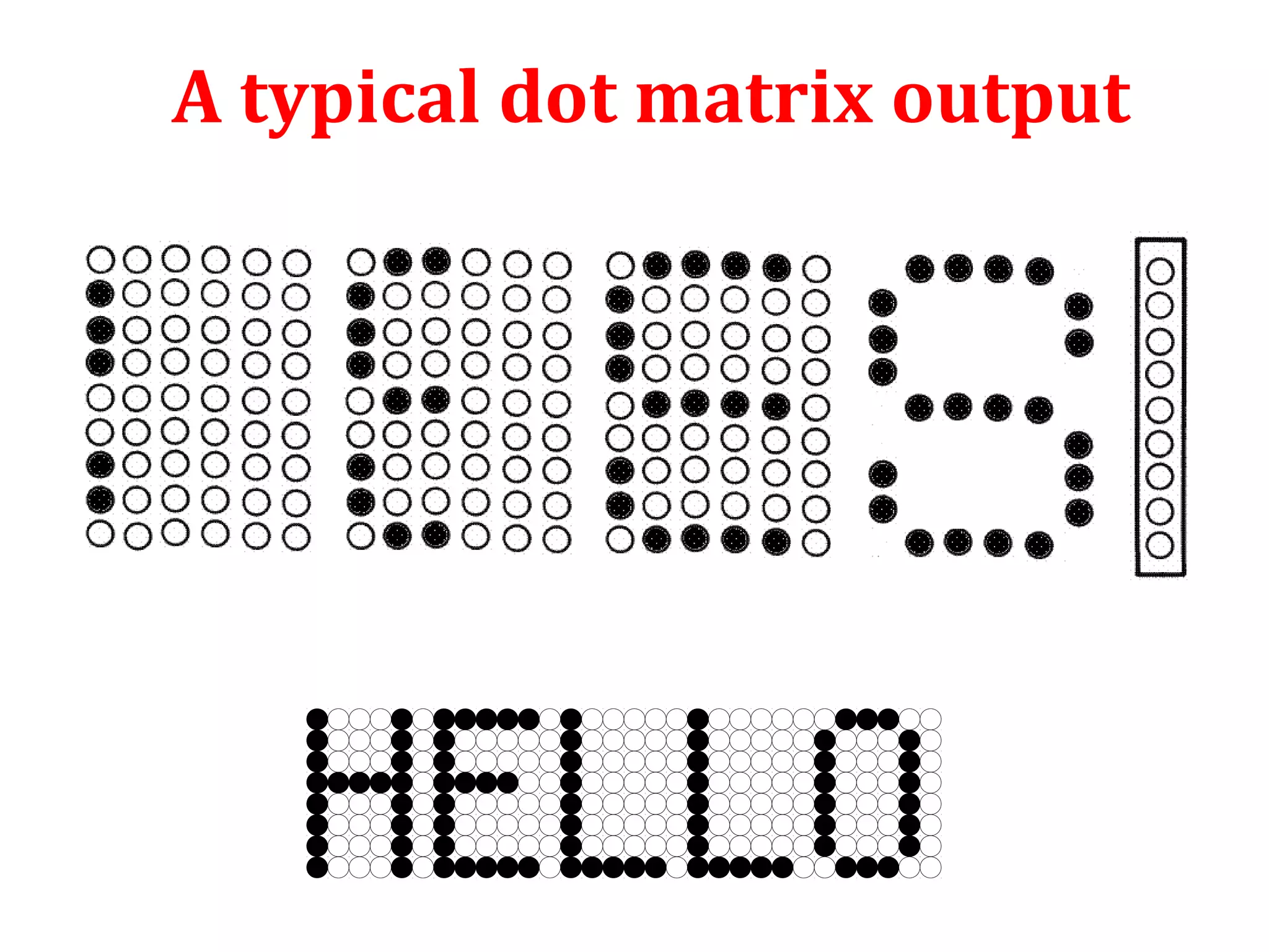 A typical dot matrix output
 