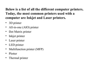 Computer/printer Type Printers | PPT