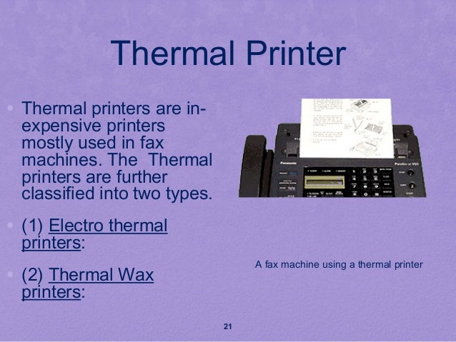 types of thermal printers