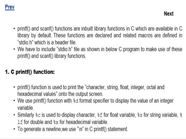 Printf and scanf