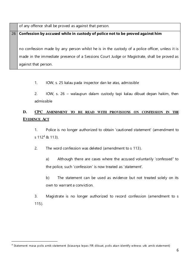 Confession under Malaysian Evidence Act 1950