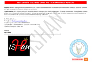 QUICK BOOK ON PESTS OF CROPS AND STORED GRAIN AND THEIR MANAGEMENT AENT5312 NOTES
