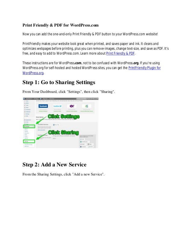 Print friendly & pdf for word press
