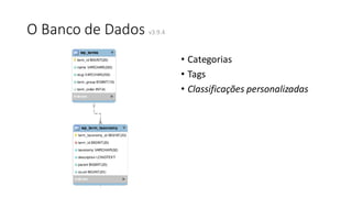O Banco de Dados v3.9.4
• Categorias
• Tags
• Classificações personalizadas
 