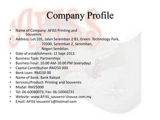 Printing and souvenirs presentation group