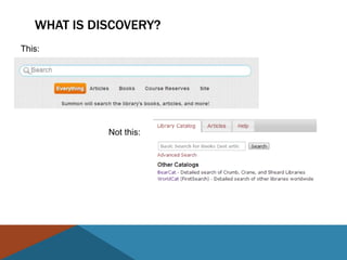 WHAT IS DISCOVERY?
This:




             Not this:
 