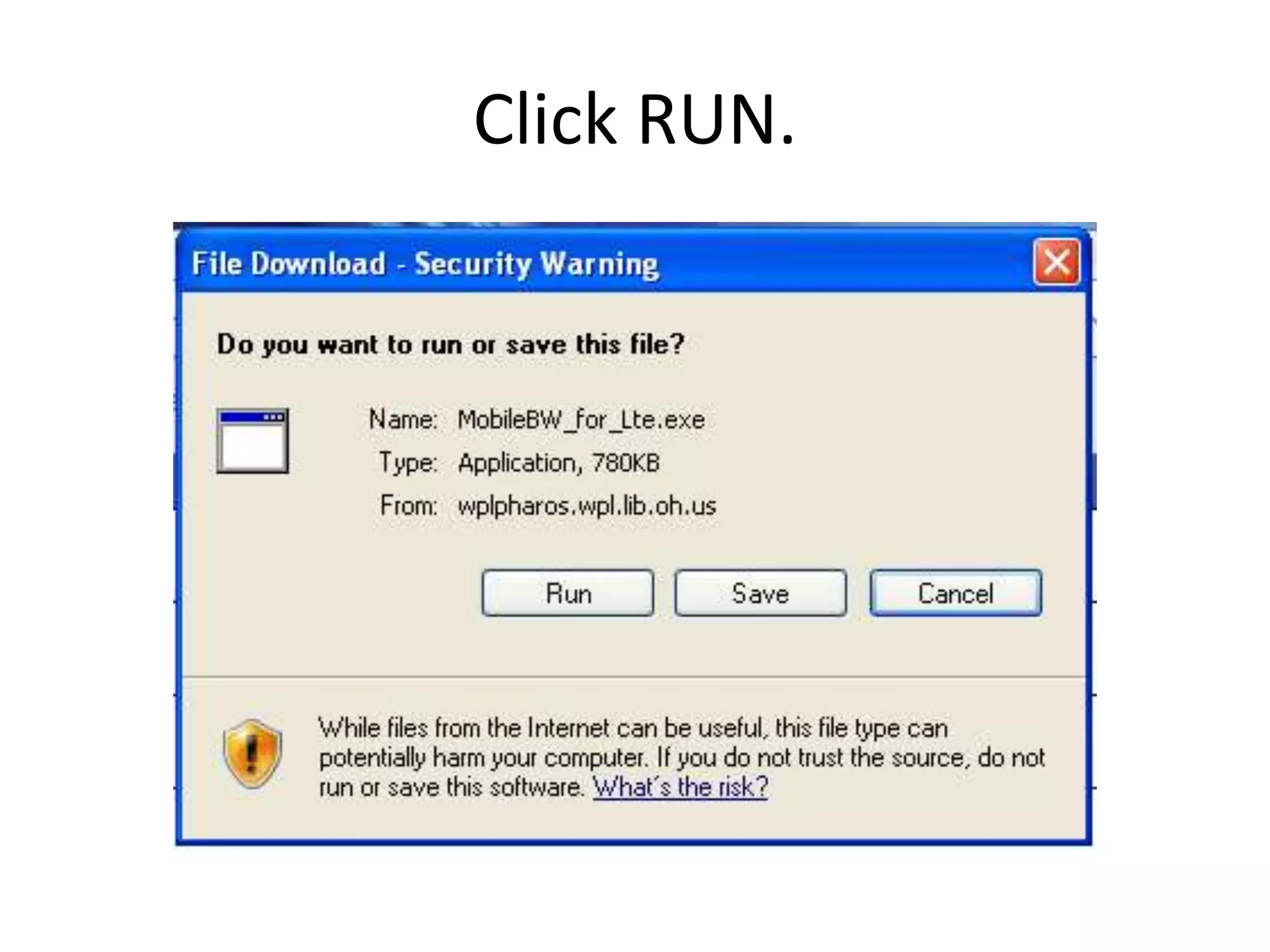 Click RUN.