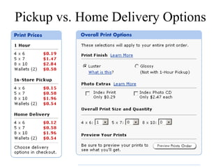 Pickup vs. Home Delivery Options 
 