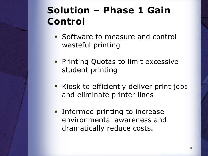 Printing policy communication