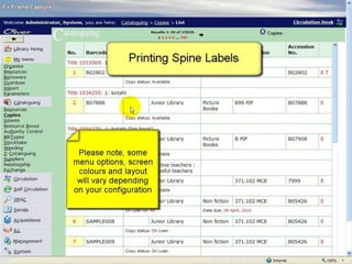 Printing spinelabels