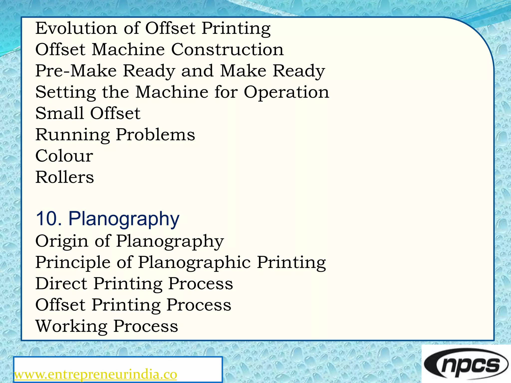Printing Technology (Offset, Flexo, Gravure, Screen, Digital, 3D ...