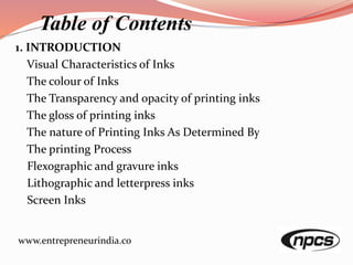 Process Inks Indesign Definition Printing and Writing Inks with Formulae and Processes | PPTX