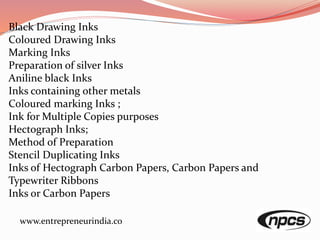 Process Inks Indesign Definition Printing and Writing Inks with Formulae and Processes | PPTX