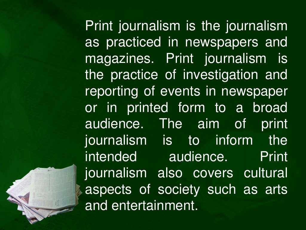 Print journalism final