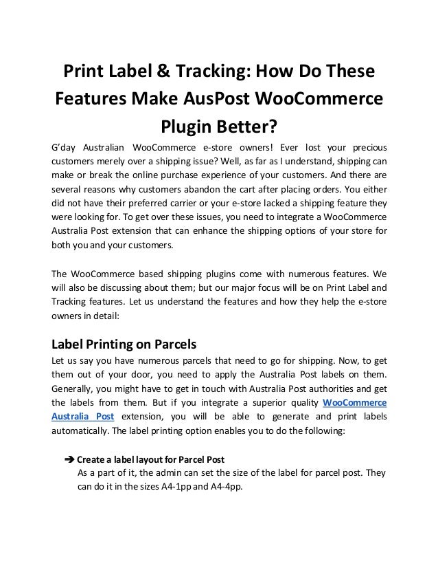 auspost create label