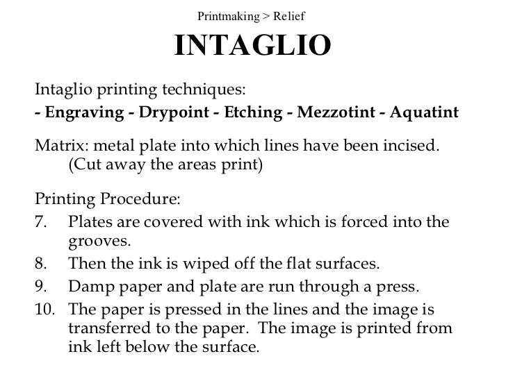 relief vs intaglio relief vs intaglio