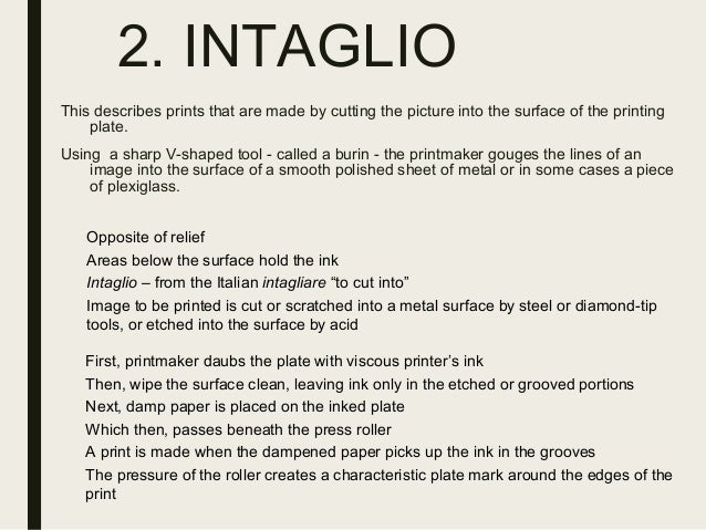 relief vs intaglio relief vs intaglio