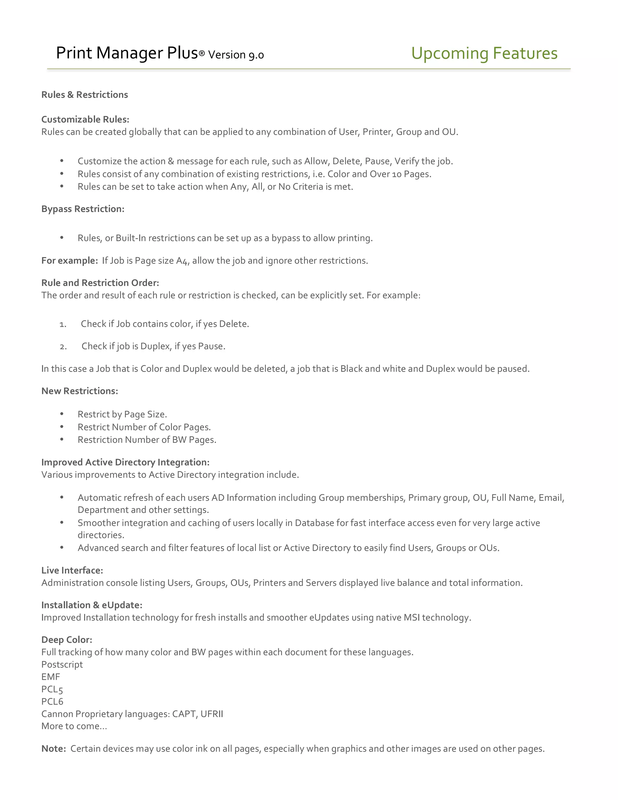 Print manager plus 9 0 whats new | PDF