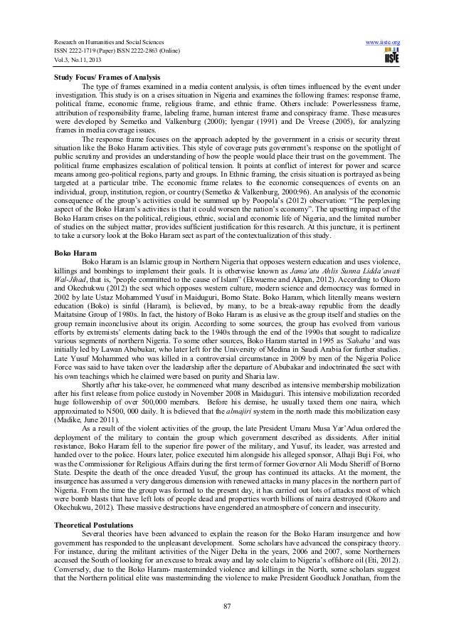 Write an essay on boko haram