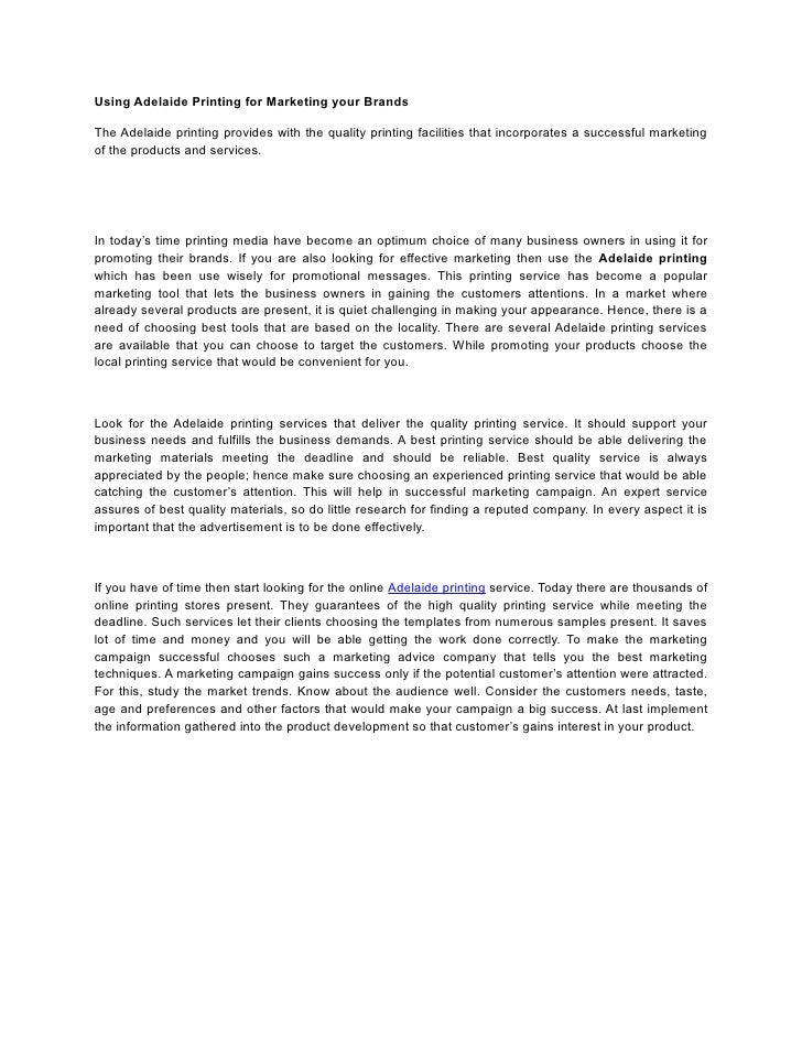 Using Adelaide Printing for Marketing your Brands