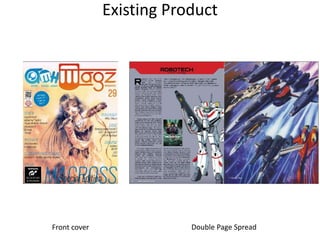 Existing Product
Front cover Double Page Spread
 