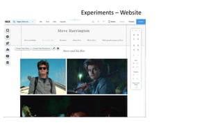 Experiments – Website
 