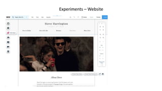 Experiments – Website
 