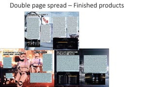Double page spread – Finished products
 