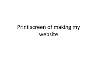 Print screen of making my website 