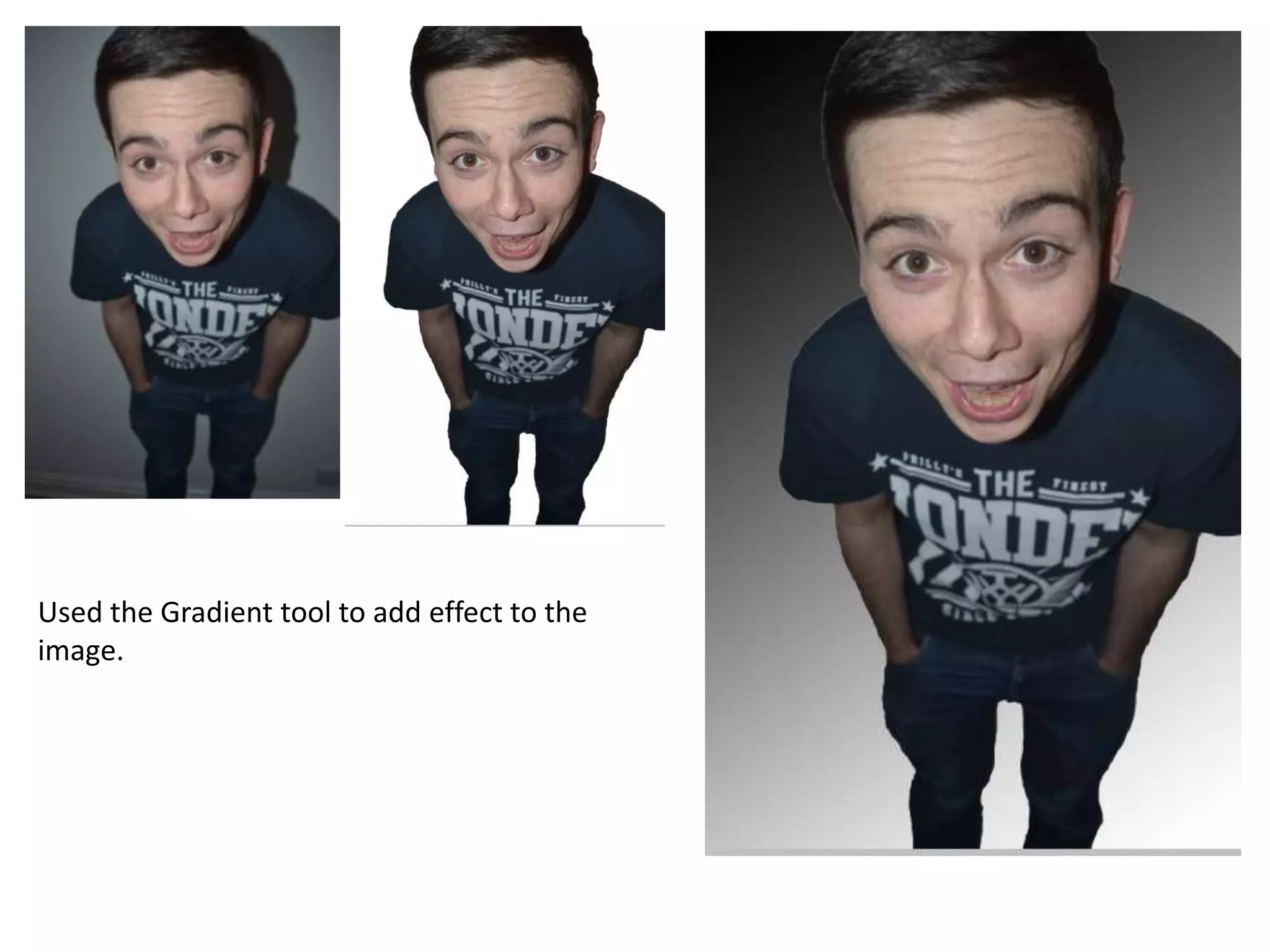 Used the Gradient tool to add effect to the
image.

 