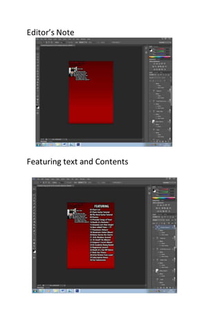 Editor’s Note
Featuring text and Contents
 