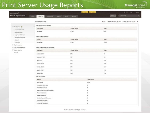 print server log collection