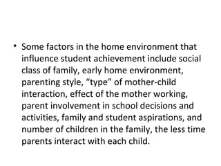 Roles of Parents on Students' Academic Achievement | PPT