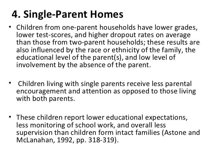 Thesis on single parent homes