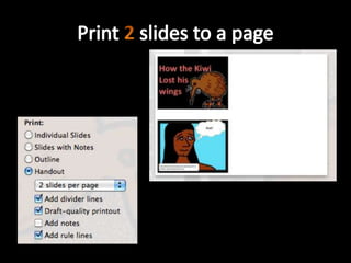 Print 2 slides to a page