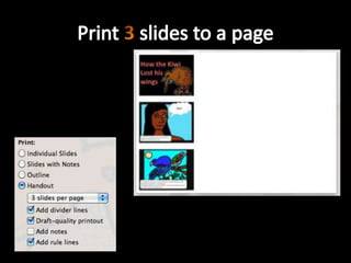 Print 3 slides to a page