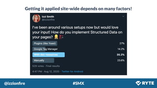 @izzionﬁre #SMX
Getting it applied site-wide depends on many factors!
 