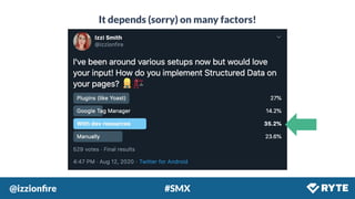 @izzionﬁre #SMX
It depends (sorry) on many factors!
 