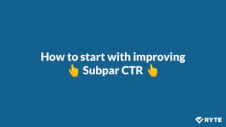 @izzionﬁre #SMX
How to start with improving
👆 Subpar CTR 👆
 