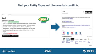 @izzionﬁre #SMX
Find your Entity Types and discover data conﬂicts
 