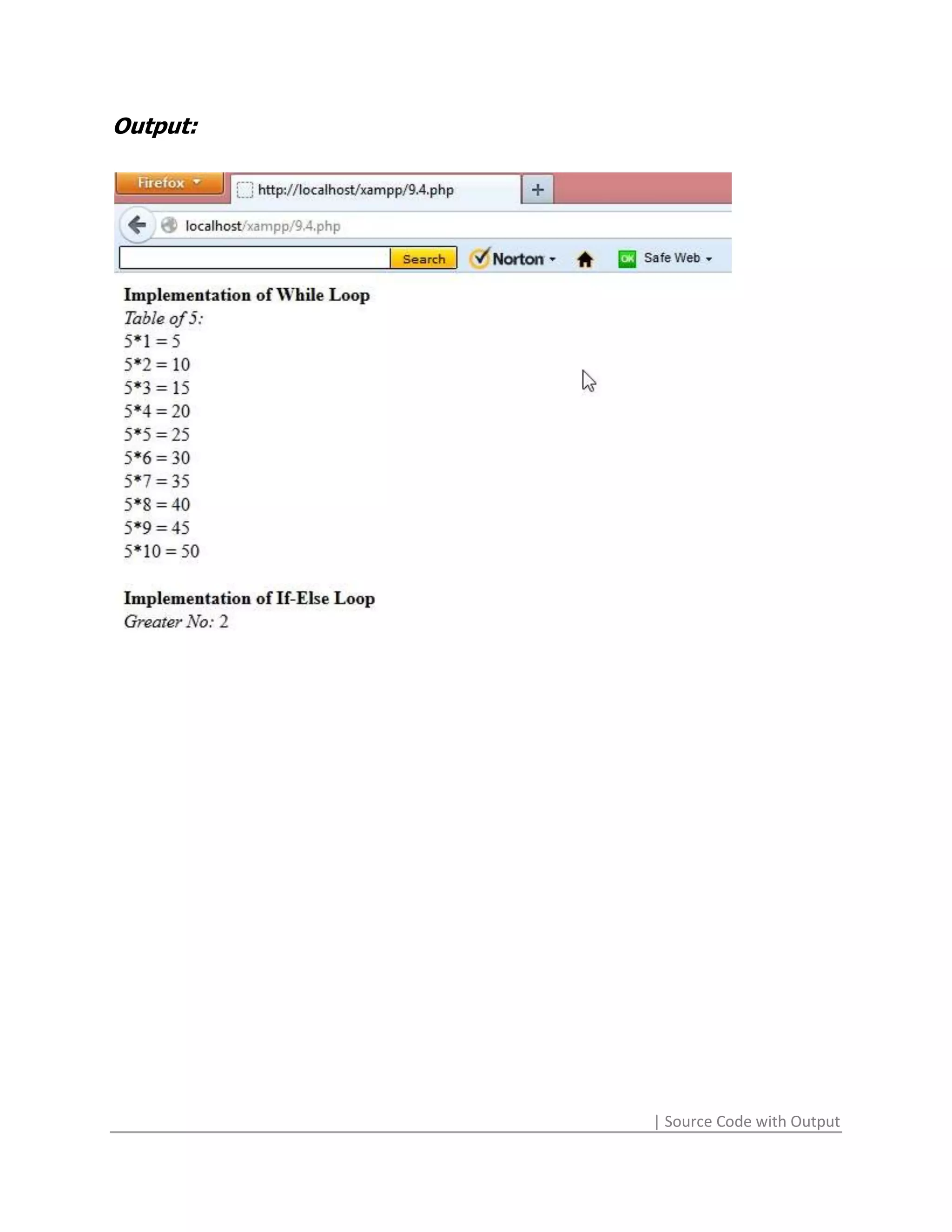 Output:




          | Source Code with Output
 