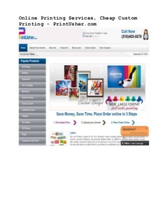 Online Printing Services, Cheap Custom
Printing - PrintUsher.com
 