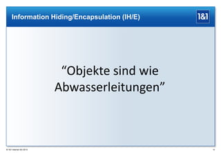 Information Hiding/Encapsulation (IH/E)

“Objekte sind wie
Abwasserleitungen”

® 1&1 Internet AG 2013

16

 
